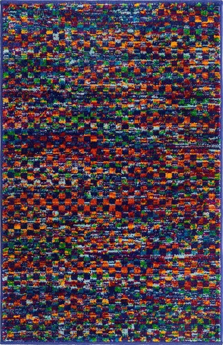Vista 2 de Unique Loom Calypso Collection - Alfombra rectangular de 2 x 3 pies, color azul y multicolor