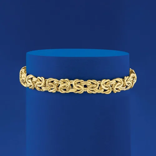 Vista 8 de Ross-Simons 14kt Yellow Gold Byzantine Bracelet