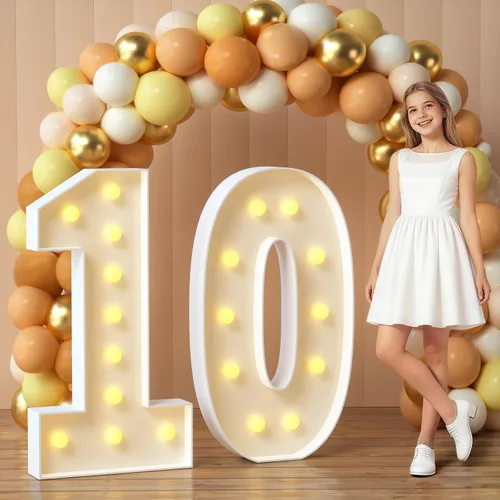 Vista 18 de imprsv Letras con luz para marquesina, letras de mosaico de 3 pies de alto con luz para decoración de baby shower, graduación, grandes