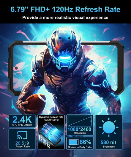 Vista 8 de 8849 Tank 2 Pro Smartphone Resistente Desbloqueado, 24+512GB/1TB Android 14 Teléfono Celular Resistente con Proyector, 6.79’’ 4G Teléfonos Móviles