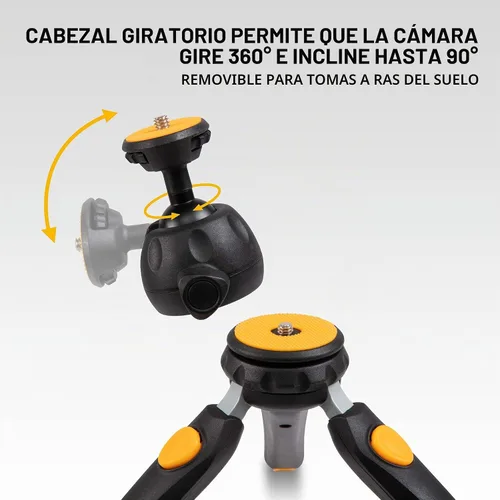 Vista 6 de Kodak PhotoGear - Mini trípode para teléfono, control remoto Bluetooth, mesa