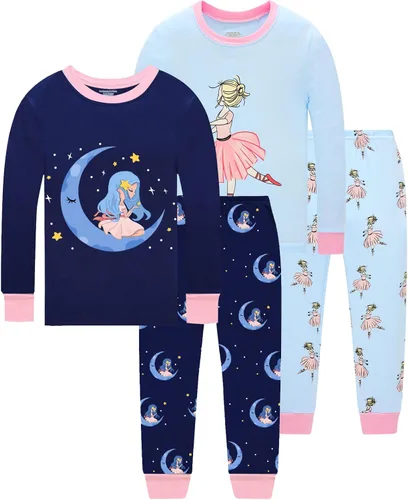 Vista 13 de Dolphin&Fish pijama suave para niños y niñas, 100% algodón, pijama de manga larga para niños 4p Dino