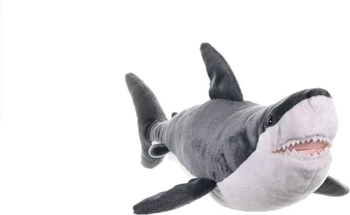 Vista 5 de Wild Republic Gran tiburón blanco de peluche de peluche, regalos para niños, Cuddlekins de 20 pulgadas