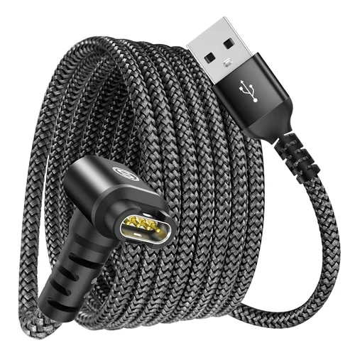 Vista 9 de Garmin - Cable cargador para reloj en ángulo recto, carga rápida, nailon trenzado, 4 pies Para Fenix 5/5S/5X/6/6S/6X/Plus/Pro/7/7S/7X/8, Gris