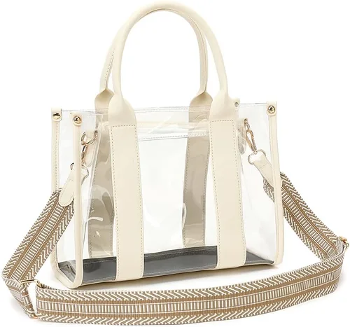Vista 7 de Bolsa transparente aprobada para estadios, bolsa transparente para eventos de estadio, bolso de plástico para mujer