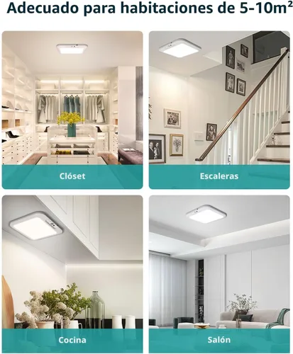 Vista 8 de wowatt: lámpara de techo recargable operada por batería, luz de sensor de movimiento para interiores, lámpara de ducha inalámbrica con mando a