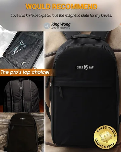 Vista 7 de Chef Sac Mochila para cuchillos de chef con 10 protectores de cuchillos incluidos