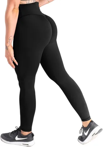 Vista 4 de MaQiYa Leggings con levantamiento de glúteos para mujer, pantalones de entrenamiento de cintura alta para yoga, gimnasio