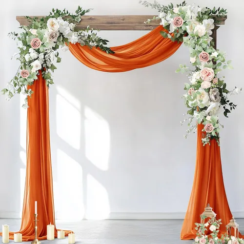 Vista 18 de Socomi Tela para Arco de Boda 1 Panel 29" x 19 Pies Gasa Chifón Transparente Azul Bebé Cortinas 6 Yardas para Ceremonia de Boda Decoración de Fiesta