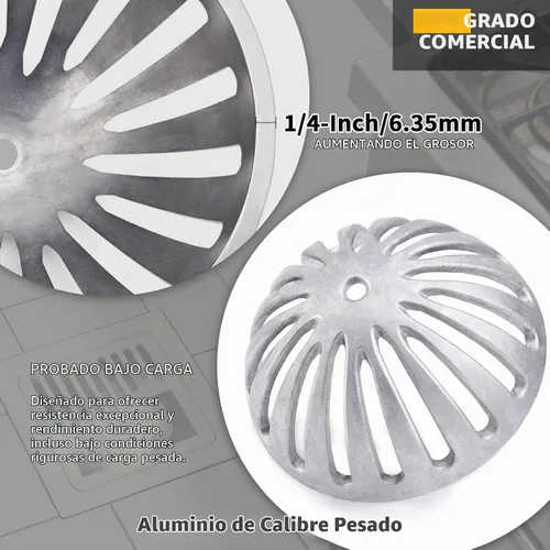 Vista 3 de Cubierta de drenaje de piso de aluminio, cubierta de cúpula resistente 5-1/2 pulgadas Commercial Floor Drain Strainer, Preventing Leaves from