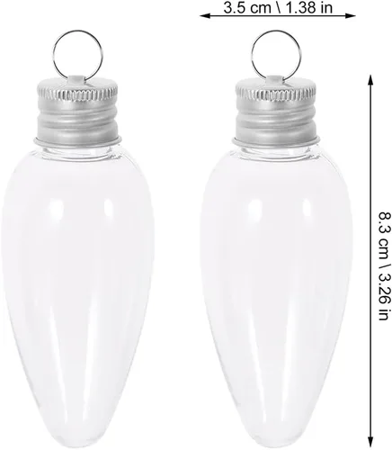 Vista 2 de TOYANDONA Bombilla pequeña para botella de caramelo, contenedor de adorno para relleno de calcetines, luz colgante, bombilla rellenable, bolas