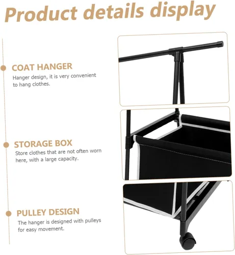 Vista 6 de WOONEKY Perchero portátil cestas de metal percha soporte de ropa resistente para dormitorio