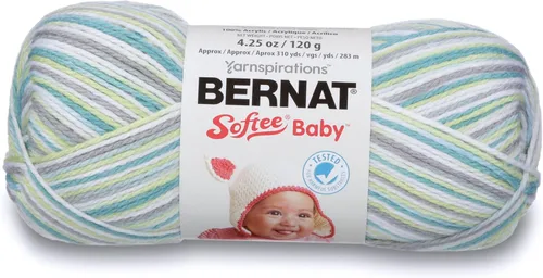 Vista 17 de Bernat Softee Baby Cotton Aqua Mist - Ovillo de lana para bebé, paquete de 3 unidades de 4.25 onzas, mezcla, 3 DK (ligero), 254 yardas
