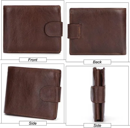 Vista 3 de SJYDQ - Cartera corta para hombre, con hebilla y tarjetero para fotos
