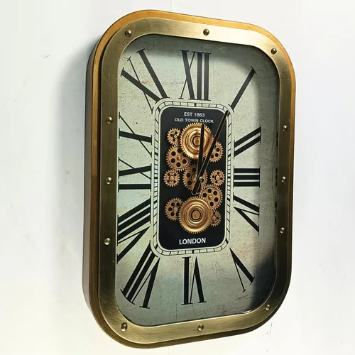 Vista 5 de THE GEARS CLOCK 27X19'' Reloj de pared con engranaje móvil rectangular Noruega Line Trondheim (27 x 19 pulgadas (26.8 x 18.9 in)