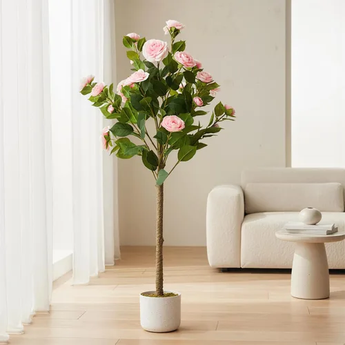 Vista 42 de GarveeHome Árbol de buganvilla artificial de 5 pies, planta de buganvilla de seda sintética con maceta, decoración interior y exterior, planta