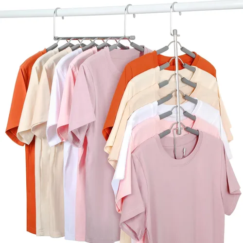 Vista 8 de TOPIA HANGER Percha para Ropa que Ahorra Espacio, Perchas de 6 Niveles para Camisas y Abrigos que Ahorran Espacio Sin Protuberancia en los Hombros