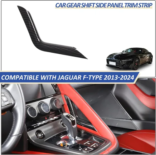 Vista 5 de Daeiclru Cubierta lateral del panel de palanca de cambios de la consola central compatible con Jaguar F-Type 2013-2024, tira de ajuste lateral