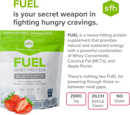 Vista 3 de SFH Proteína de suero de leche de combustible en polvo de gran sabor de suero alimentado con pasto MCT y fibra para energía Todo natural Sin