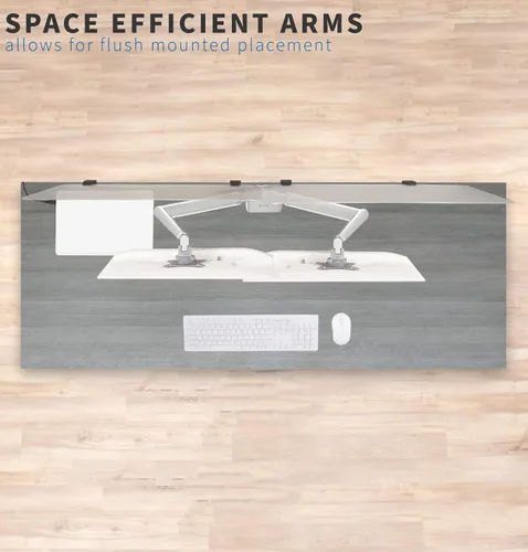 Vista 6 de VIVO Brazos de resorte neumáticos dobles de 17 a 32 pulgadas que ahorran espacio, soporte de escritorio con abrazadera de aluminio, se adapta a 2