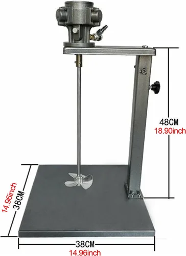 Vista 4 de Mezclador neumático de 5 galones, mezclador de pintura de 1/4 HP, herramienta de mezcla de pintura de agitador de aire, máquina de agitación