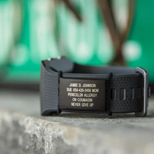 Vista 4 de ROAD iD Sidekick oficial para Fitbit + Garmin - Pulsera de identificación e identificación deportiva para atletas