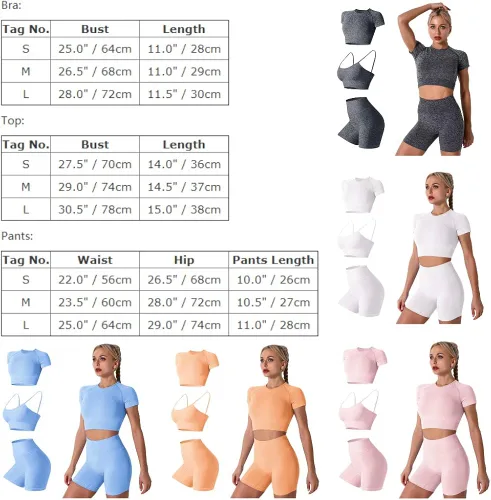 Vista 7 de IDOPIP Conjuntos de entrenamiento para mujer, 2 piezas, traje de yoga, brasier deportivo sin costuras, top corto + leggings de cintura alta