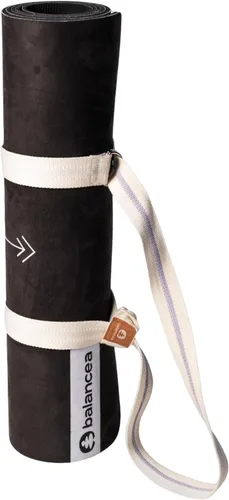Vista 7 de Tapete de yoga con correa de 5 mm antideslizante de gamuza y TPE - Tapete ecológico para fitness y ejercicio para gimnasio en casa, pilates, yoga