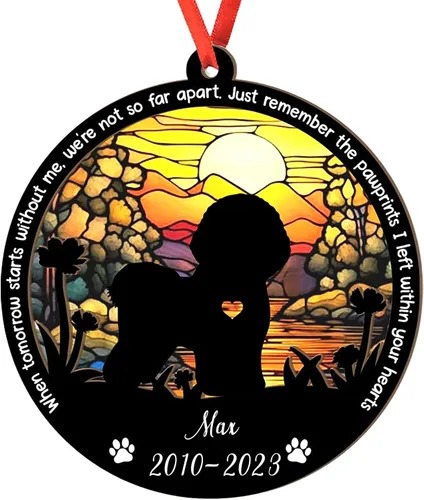 Vista 71 de Adorno personalizado para atrapasoles de sabueso afgano, adorno de Navidad de sabueso afgano – Regalo para perro amante, sabueso afgano