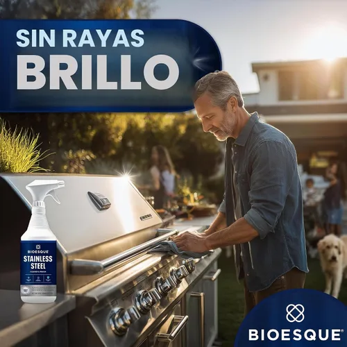Vista 5 de Bioesque Limpiador y esmalte de acero inoxidable, resistente, no abrasivo, 32 onzas líquidas (paquete de 1)
