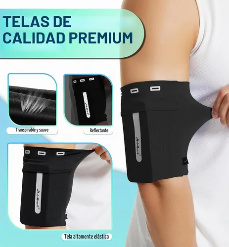Vista 4 de HiRui Brazalete para Correr Manga Universal Brazalete Deportivo Brazalete para Celular Compatible con iPhone 16/15/14/13/Plus/Pro Samsung Galaxy