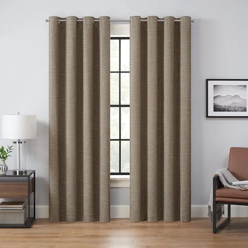 Vista 18 de Eclipse Claire Magnitech Cortina 100% opaca con ojales, panel de cortina para ventana, cierre magnético sin costuras para dormitorio, sala de estar