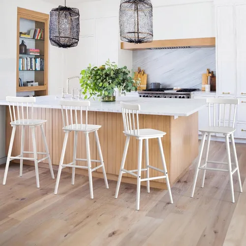 Vista 9 de LUE BONA Windsor - Juego de 2 taburetes de bar de madera para isla de cocina, estilo casa de campo de 24 pulgadas de altura de mostrador, sillas