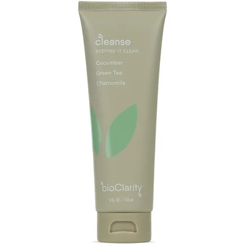 Vista 6 de BioClarity Limpiador facial 100% vegano, lavado suave con pepino, té verde y manzanilla, para pieles grasas sensibles. Ingredientes naturales