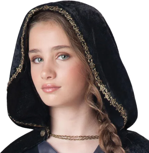 Vista 2 de Disfraz de cazadora con capucha para niños y adolescentes