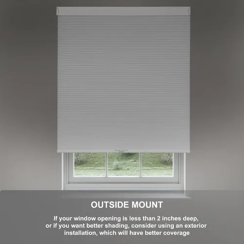 Vista 3 de Persiana celular opaca para ventana, sin cables, con protección UV, aislamiento fácil de instalar para dormitorio, oficina, sala de estar, beige