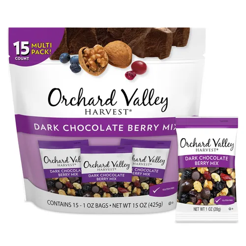 Vista 11 de Orchard Valley Harvest - Mezcla de nueces con chocolate, multipack, 1 oz (paquete de 8), pasas cubiertas de chocolate negro, almendras y cacahuetes