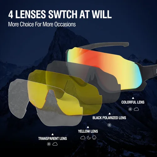 Vista 5 de DUCO DK280 - Lentes de sol polarizados para niños, jóvenes, béisbol, deportes, adolescentes, ciclismo, niños y niñas, con 3 lentes