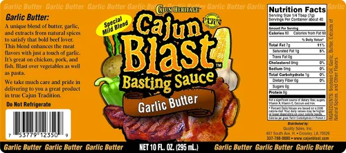 Vista 2 de Cajun Blast Spray para untar sazonado, mantequilla de ajo, botella de spray de barbacoa de 10 onzas, condimento cajún natural de Louisiana, spray