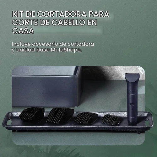 Vista 4 de Panasonic MultiShape - Cortapelos eléctricos para hombre con cuatro accesorios de peine dobles para cortar longitudes de 0.9 a 1.181 in