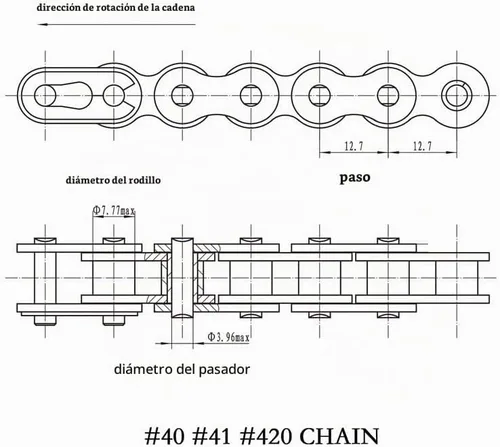 Vista 6 de Embrague centrífugo 3/4 de diámetro 10T para cadena #40/41/420 compatible con Go Kart Minibike cortacésped Fun Kart Engine 3/4 Bar
