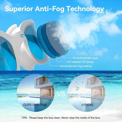 Vista 4 de COPOZZ Gafas de natación para mujeres adultas, gafas de natación para mujeres y hombres, antivaho sin fugas, protección UV para adultos