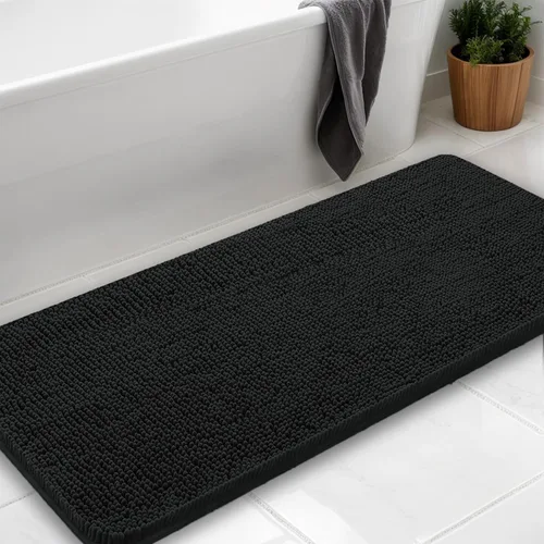Vista 6 de Alfombras de baño en forma de U, alfombras de baño de felpilla súper absorbentes y respaldo antideslizante de PVC fuerte para inodoros, lavables a
