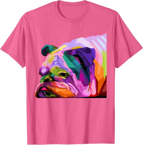 Vista 31 de Camiseta de retrato pop artístico de bulldog británico inglés para dueños de perros, Negro, S