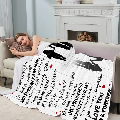 Vista 2 de Regalos para hija de papá, manta de papá a hija de papá, regalos de cumpleaños para hijas, regalo de boda para el día de la madre, graduación