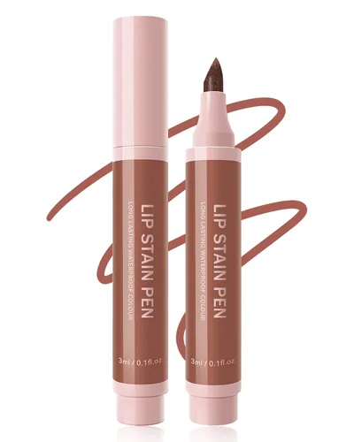 Vista 10 de Lápiz de Maquillaje para Tinte de Labios-1 Pieza Tinte de Labios Hidratante Rosa Berry Lápiz Delineador de Labios Líquido, Aspecto de Color Mate 01#