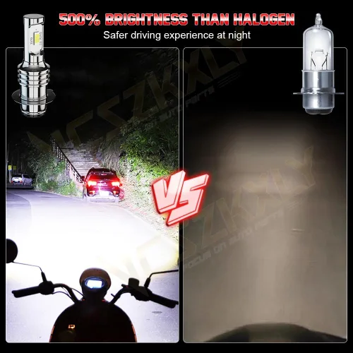 Vista 5 de Bombillas P15D H6 H6M para faros delanteros, compatibles con bombillas Polaris Outlaw 90 50 Sportsman 90 110 2007-2019 0453570, 6000 K, blanco, 300%
