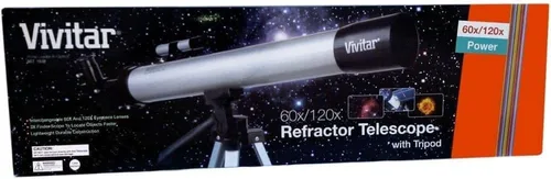 Vista 2 de Vivitar TEL50600 telescopio refractor 60x/120x con trípode (negro)