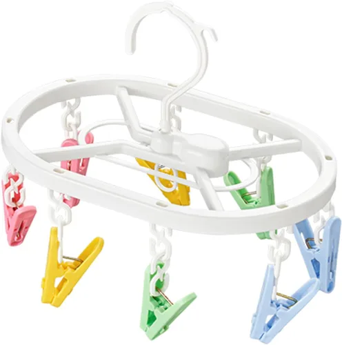 Vista 10 de MXY Pinzas de ropa plegables de plástico para ropa interior, ganchos para ropa interior, ropa sucia, colgador de lencería colorido, 8 pasadores