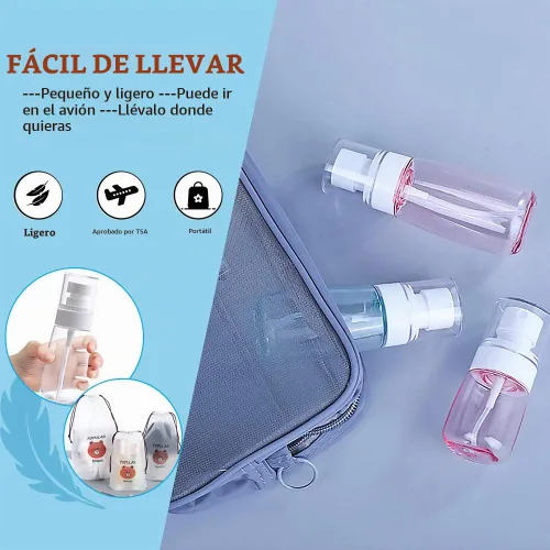 Vista 6 de AMORIX 6 botellas de spray pequeñas de 3.4 oz tamaño mini niebla vacía